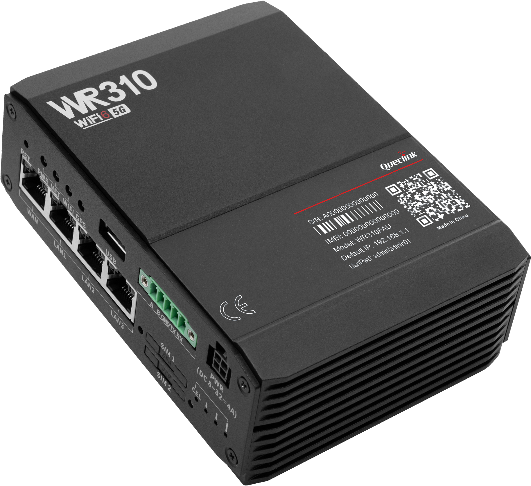 Router 5G industrial Queclink WR310 con antenas